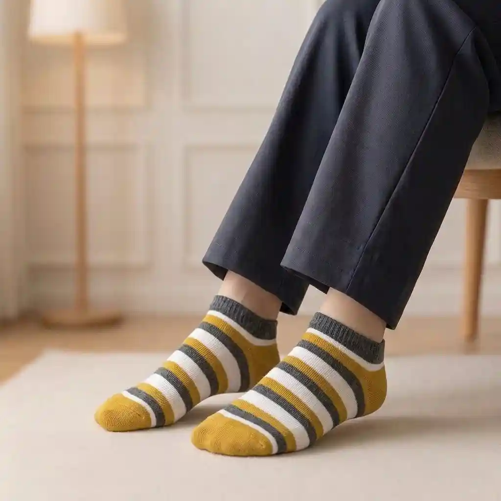 شراب أنكل حريمي قصير مخطط | مستردة في رمادي