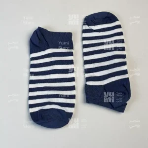 شراب أنكل رجالي - مخطط كحلي وأبيض كلاسيك