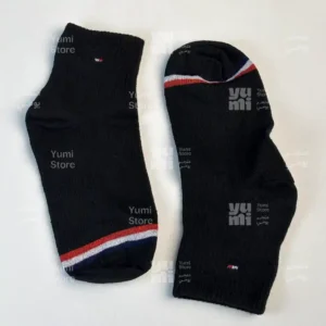 شراب أنكل رجالي - أسود رياضي بخطوط (أحمر، أبيض، أزرق)